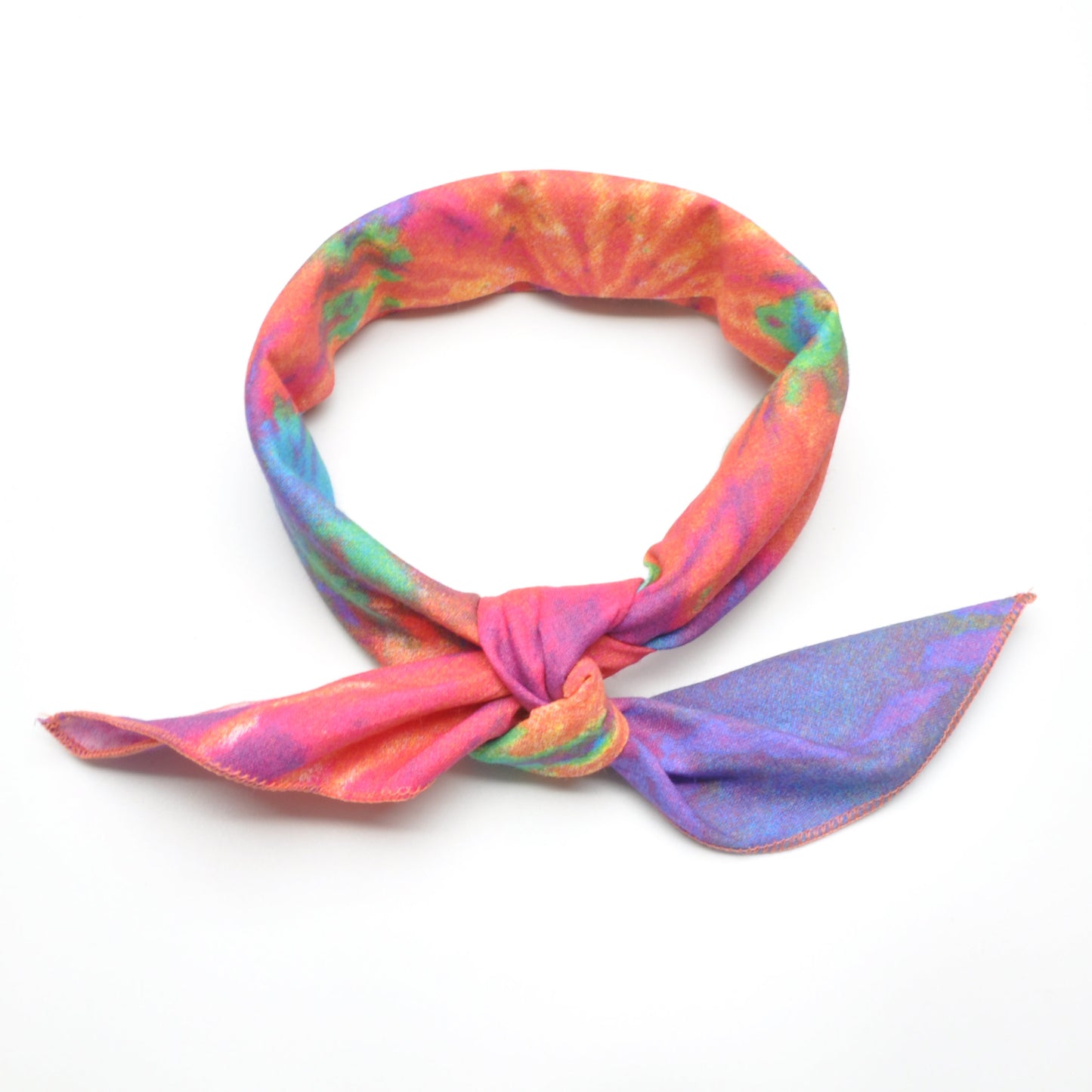 Festival Hippie | Bandana med Regnbuens farger i sirklet mønster | 100% Bomull | (55 x 55 cm)