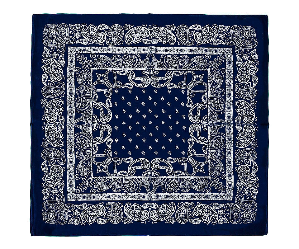 «London Blue» | Silkeskjerf | Blå bandana med Paisley-mønster | 100 % Silke (68 x 68 cm)