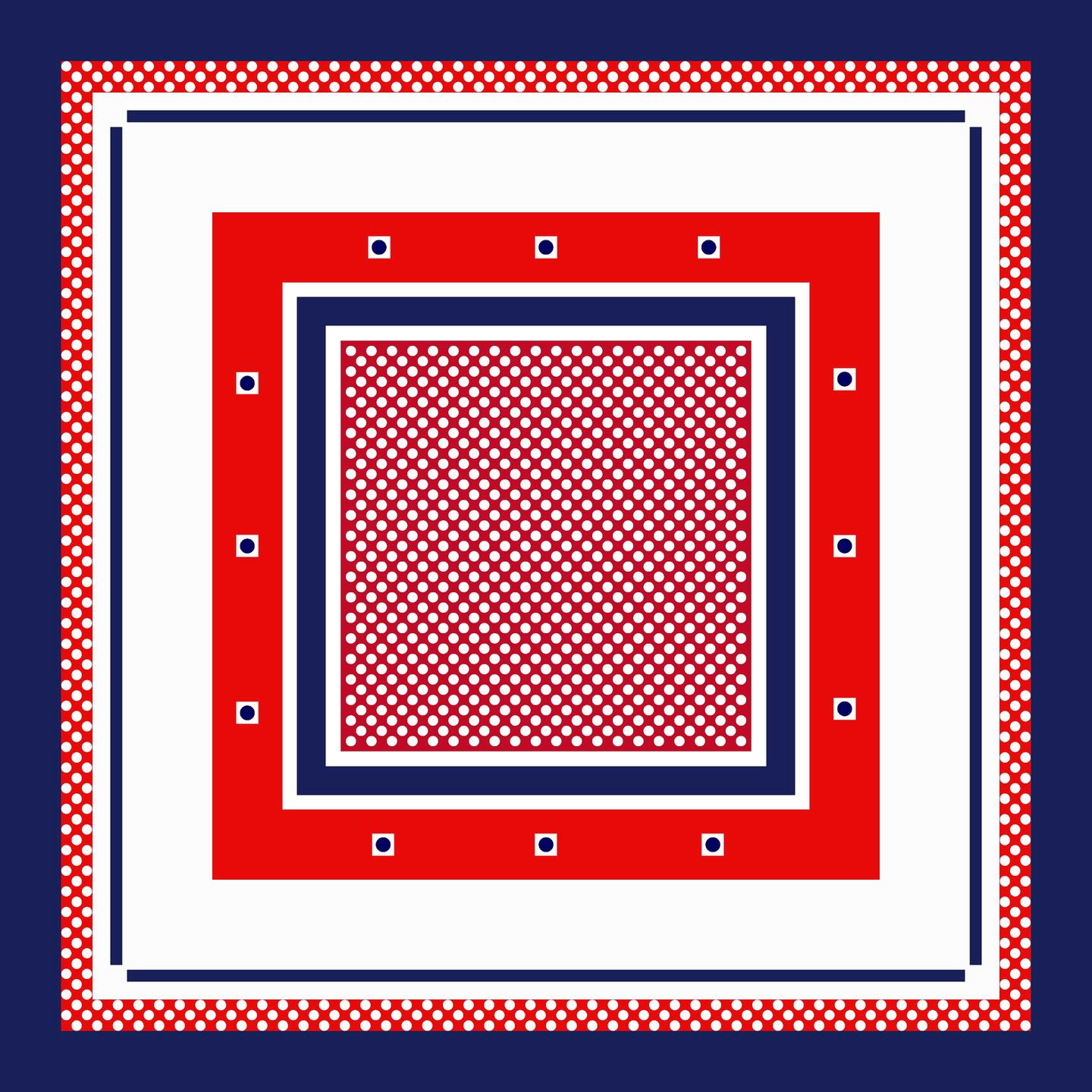 17. Mai-skjerf med prikker | Bandana / Tørkle | Rødt, hvitt og blått