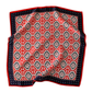 «Babylon Rød» | Silkeskjerf | Rød med sort og hvit mønster | 100 % Silke (53 x 53 cm)