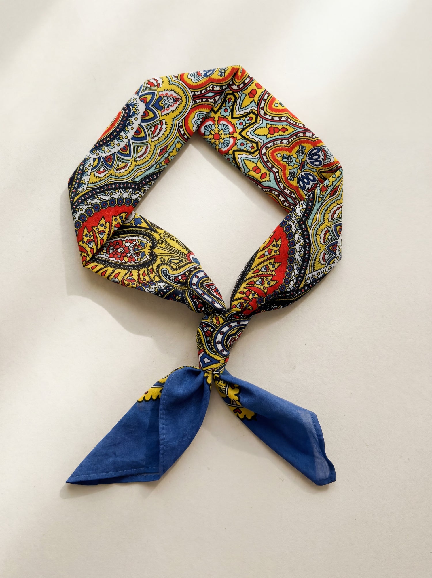 Premium Bandana / Tørkle | Blå | Paisley | Bomull (55x55 cm)