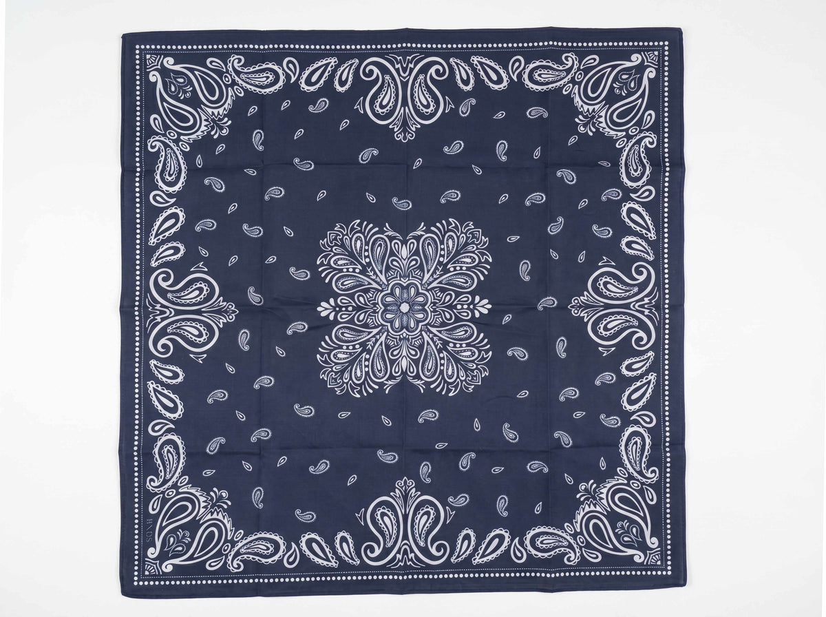 Navy Paisley – Bomullsbandana
