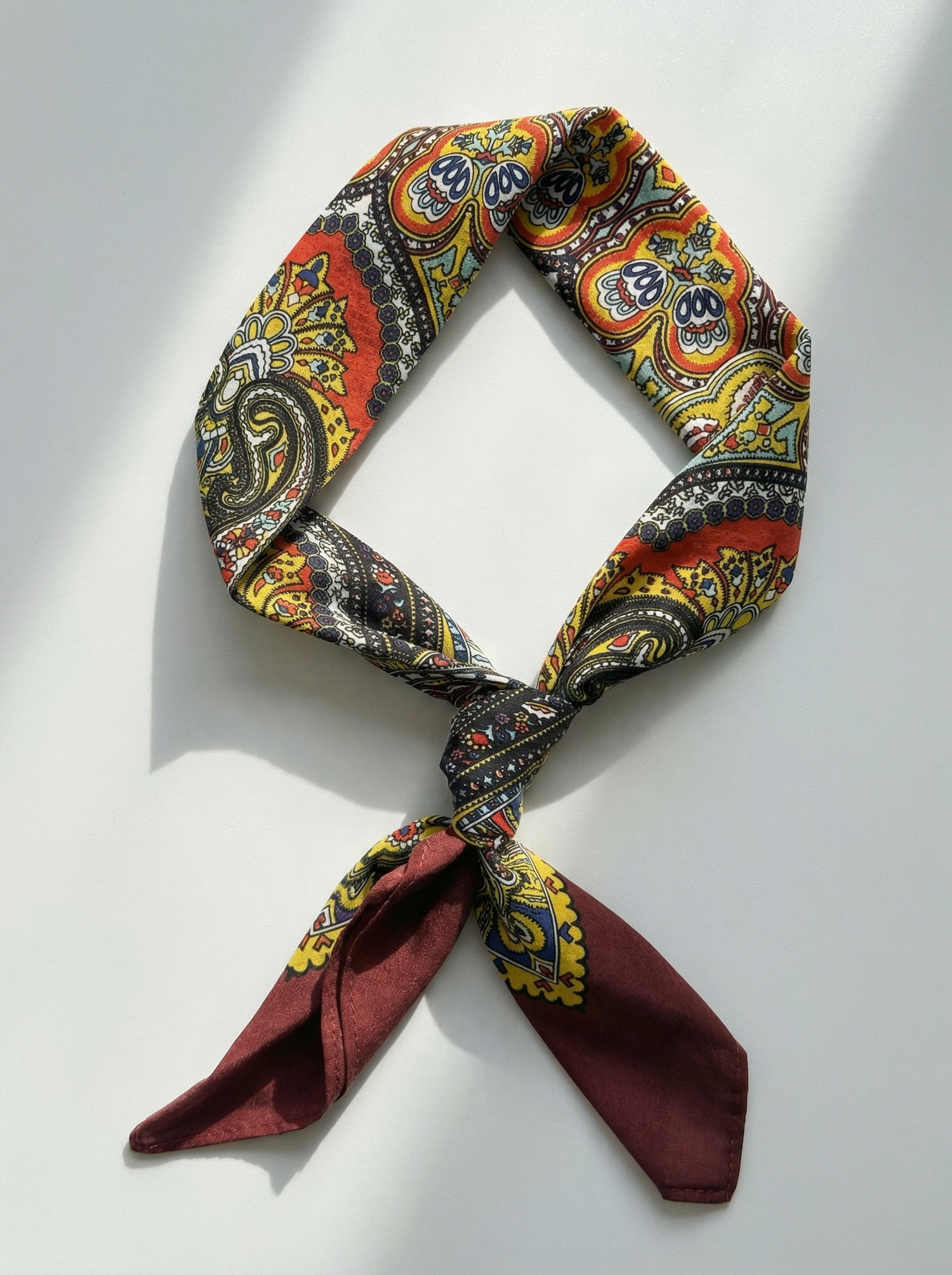 Premium Bandana / Tørkle | Burgunder | Paisley | Bomull (55x55 cm)