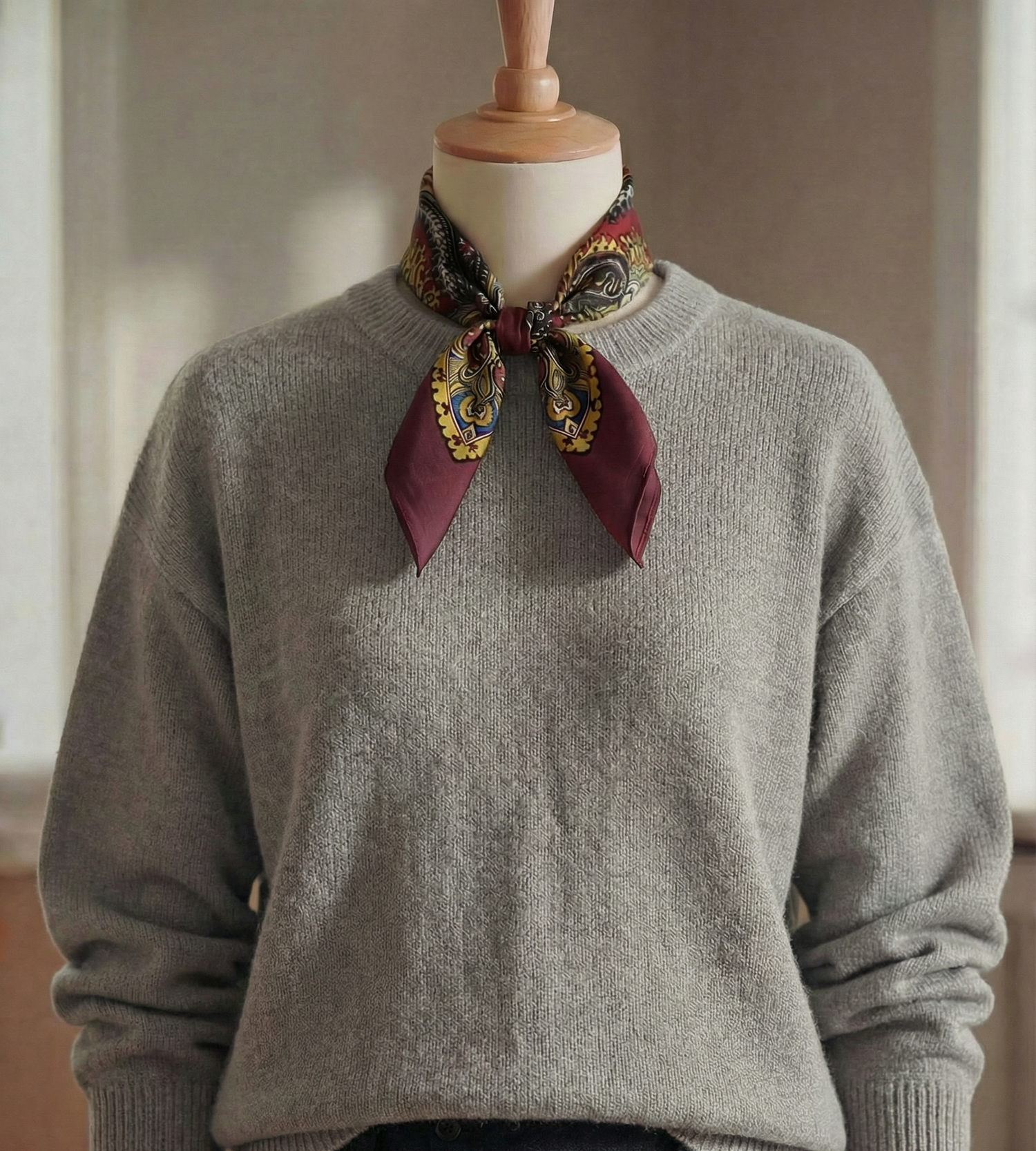 Premium Bandana / Tørkle | Burgunder | Paisley | Bomull (55x55 cm)