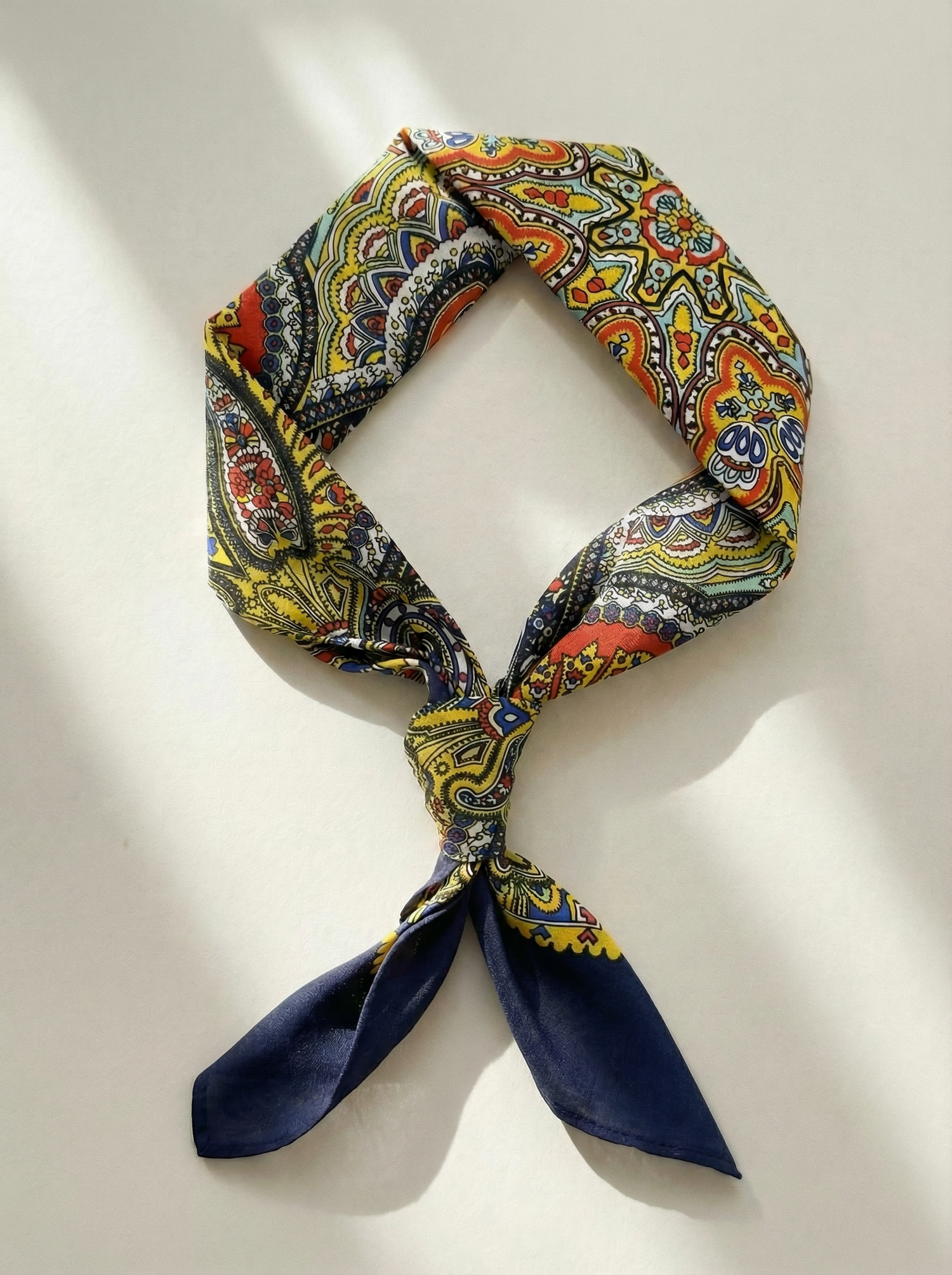 Premium Bandana / Tørkle | Marineblå | Paisley | Bomull (55x55 cm)