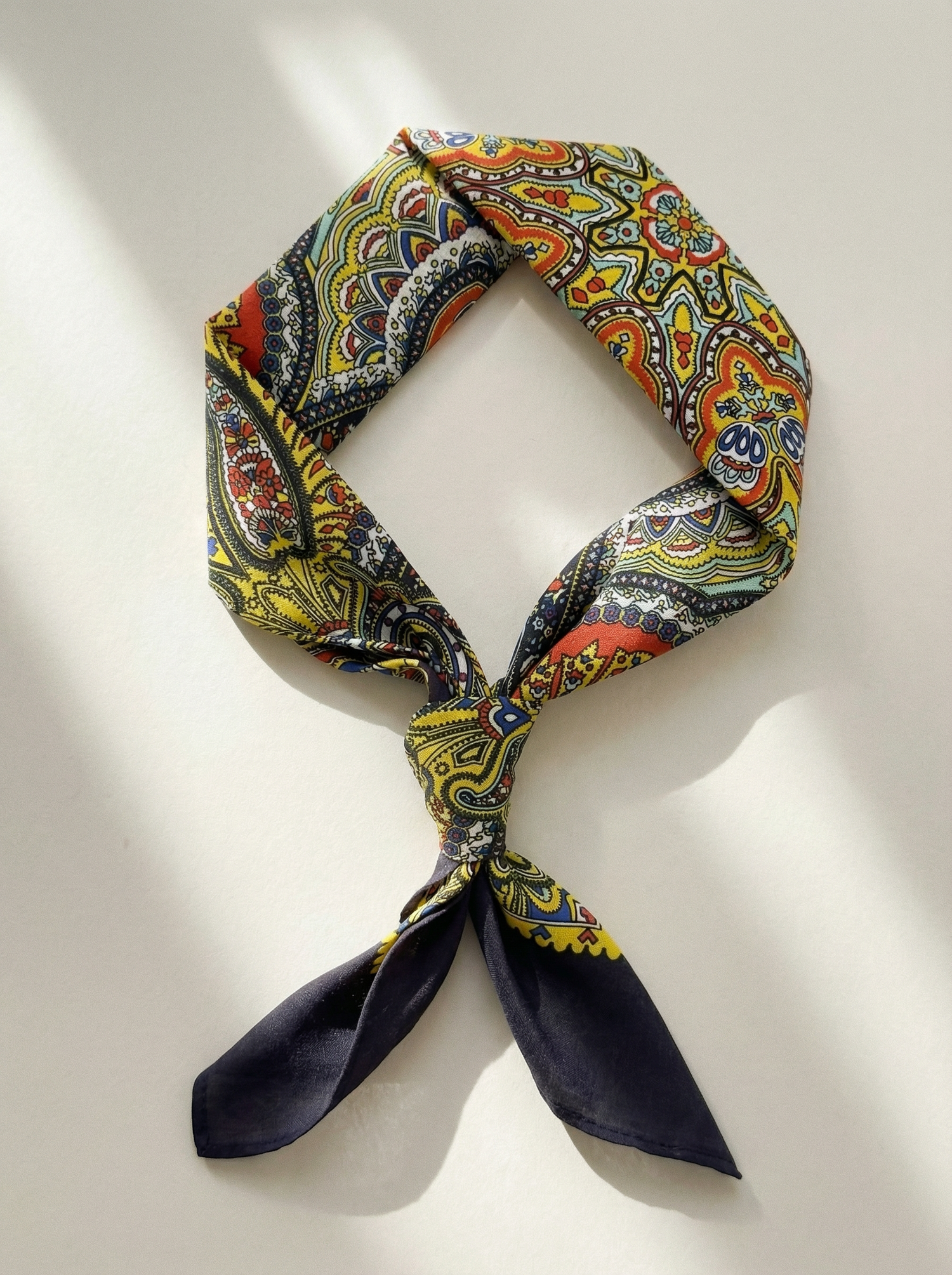 Premium Bandana / Tørkle | Sort | Paisley | Bomull (55x55 cm)