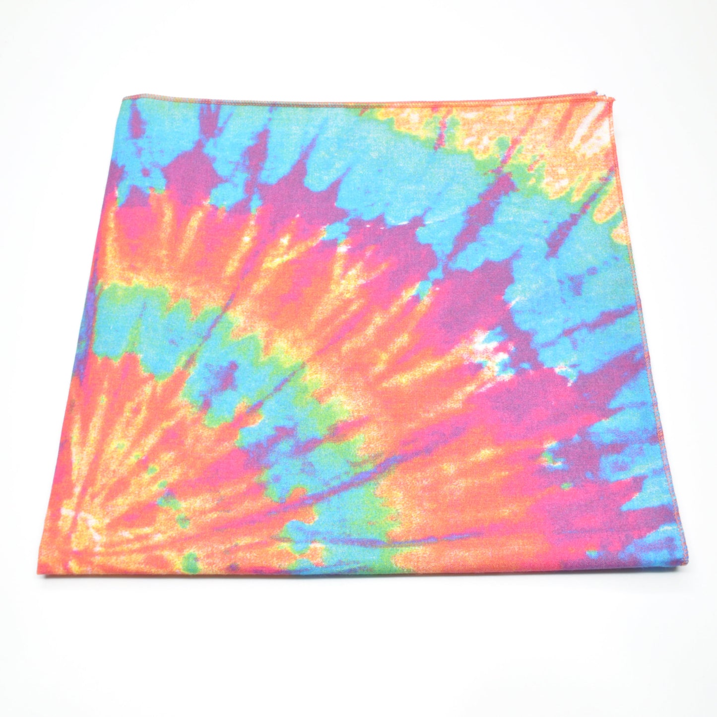 Festival Hippie | Bandana med Regnbuens farger i sirklet mønster | 100% Bomull | (55 x 55 cm)