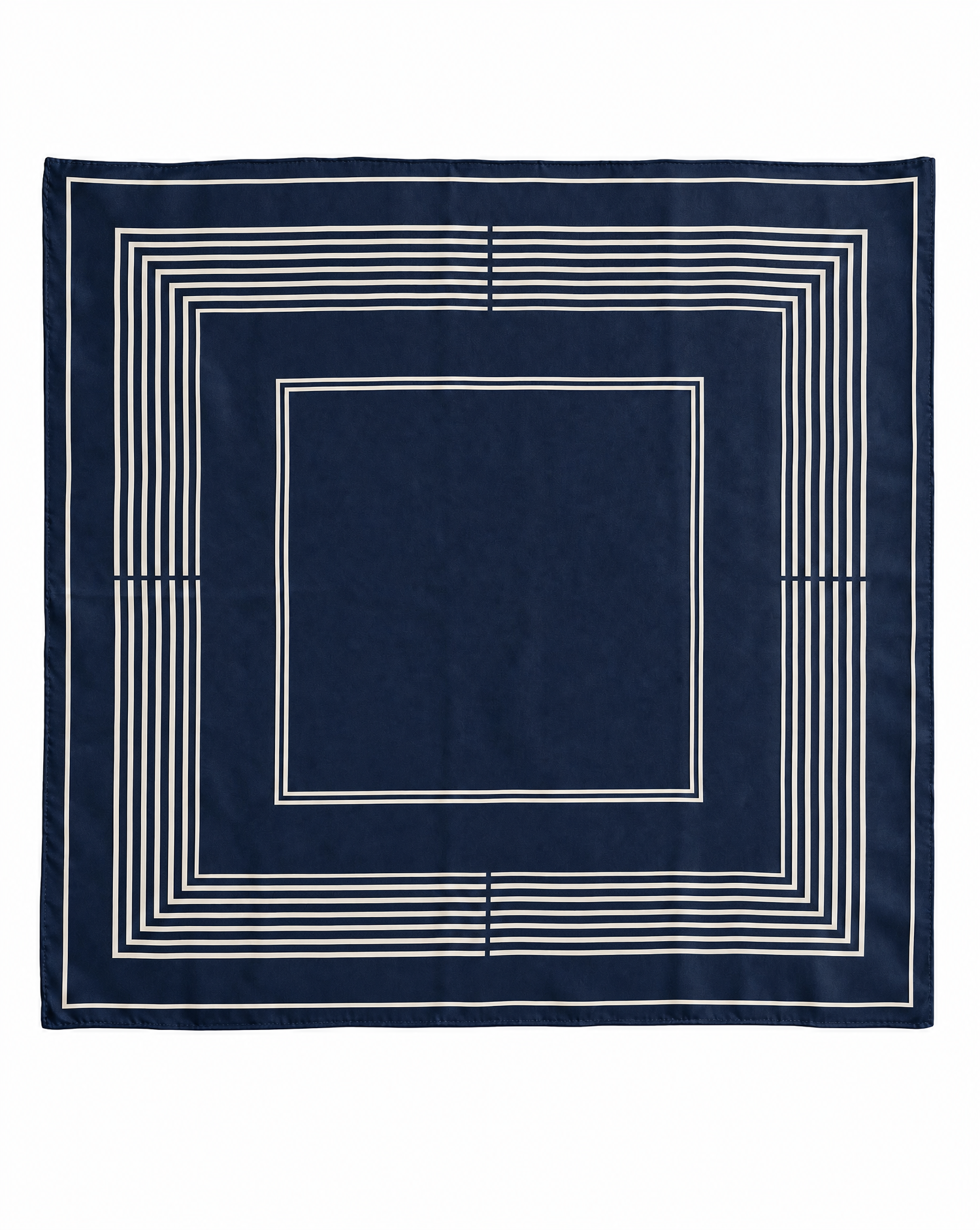Navy Frame | Håndrullet silkeskjerf