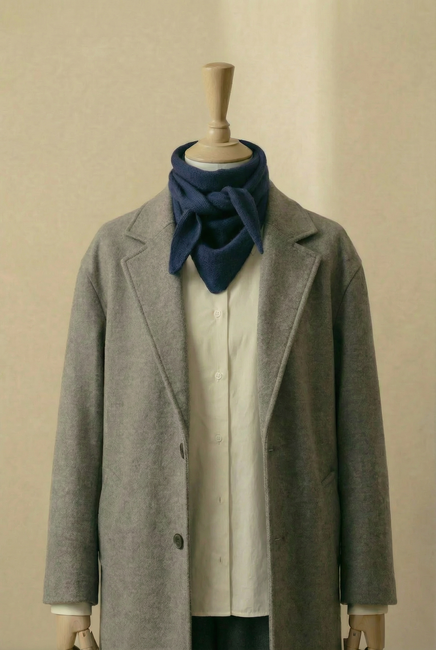 "Midnatt" | Navy triangelskjerf | Ull og kasjmir(100x35)