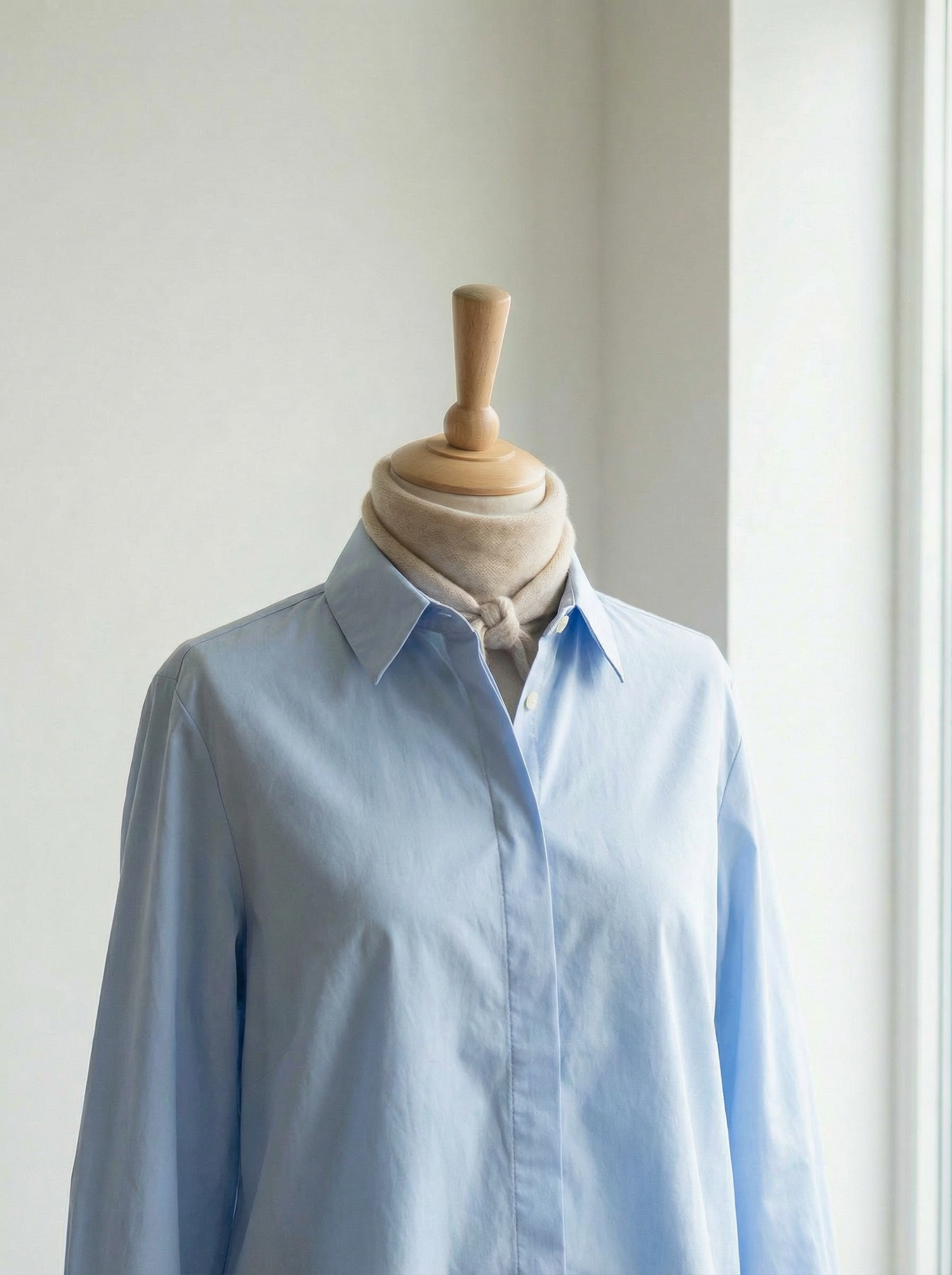 "Aske" | Beige triangelskjerf | Ull og kasjmir (110x35)