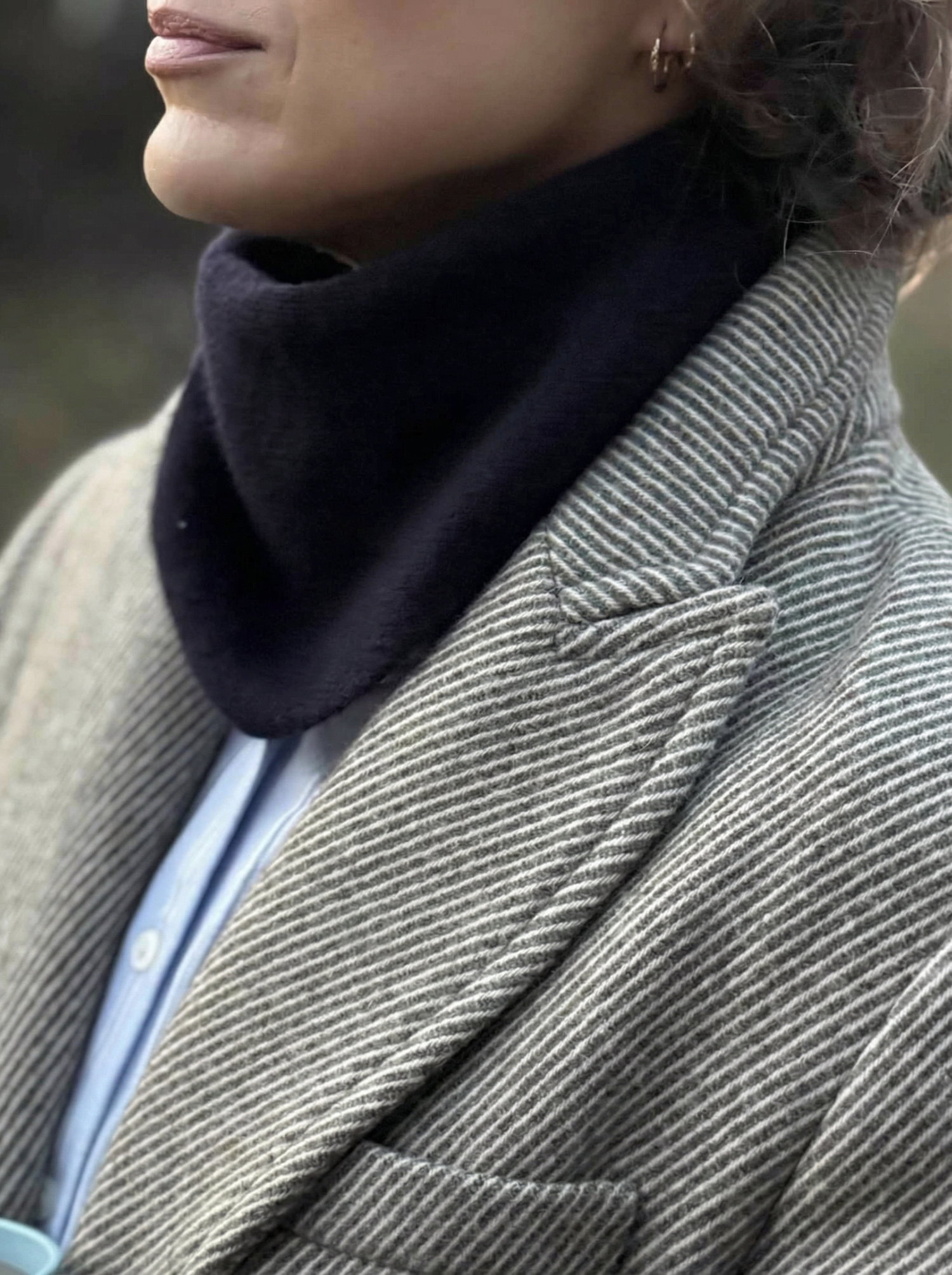 "Midnatt" | Navy triangelskjerf | Ull og kasjmir(110x35)