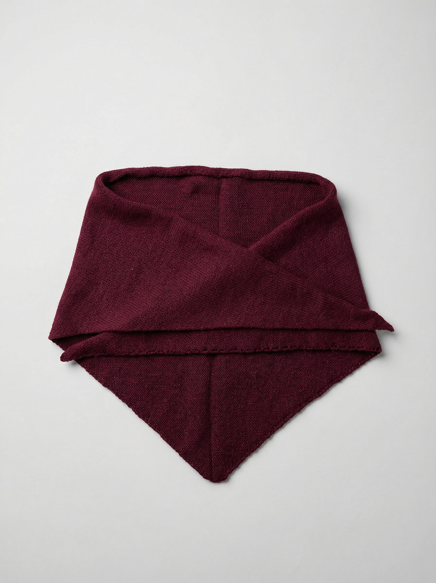 "Lyng" | Burgunder triangelskjerf | Ull og kasjmir (110x35)