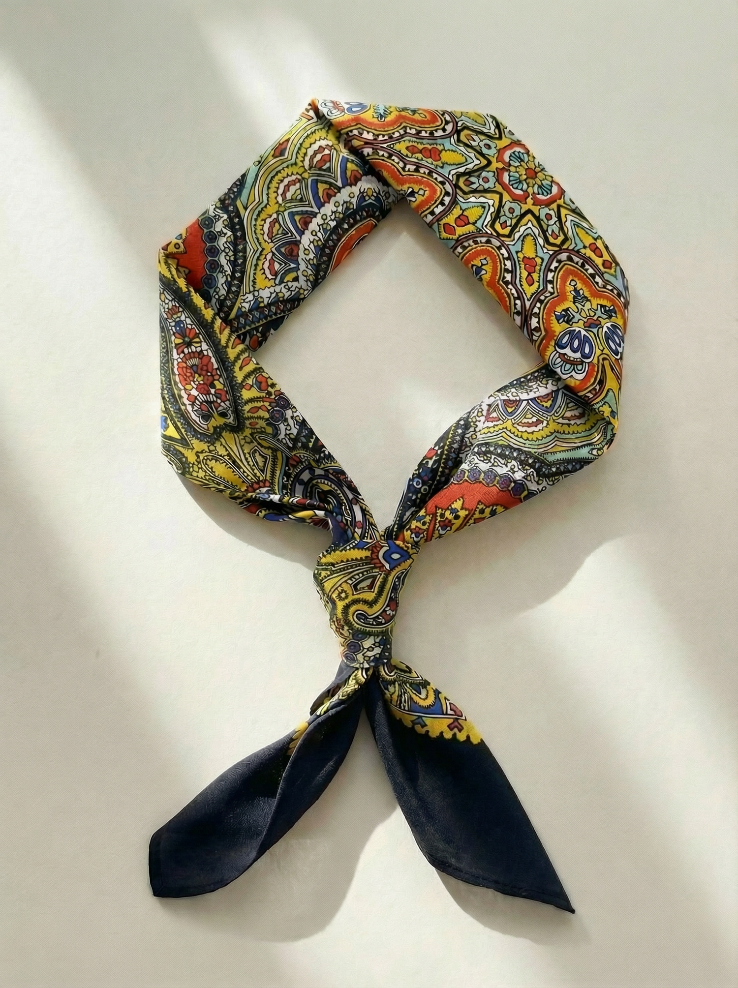 Premium Bandana / Tørkle | Mørkeblå | Paisley | Bomull (55x55 cm)