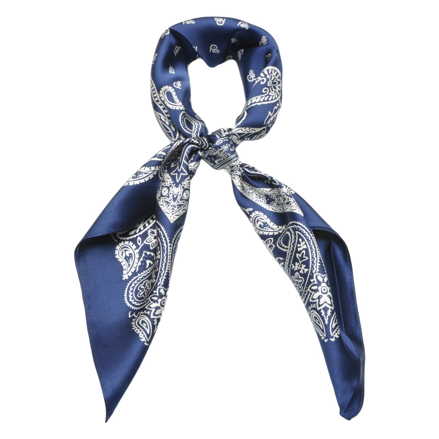 «London Blue»  | Silkeskjerf | Blå bandana med Paisley-mønster | 100 % Silke (68 x 68 cm)