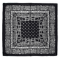 «London Black»  | Silkeskjerf | Sort bandana med Paisley-mønster | 100 % Silke (68 x 68 cm)