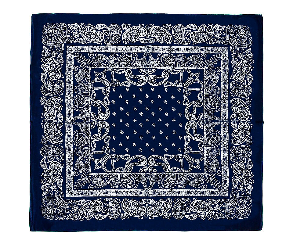 «London Blue»  | Silkeskjerf | Blå bandana med Paisley-mønster | 100 % Silke (68 x 68 cm)