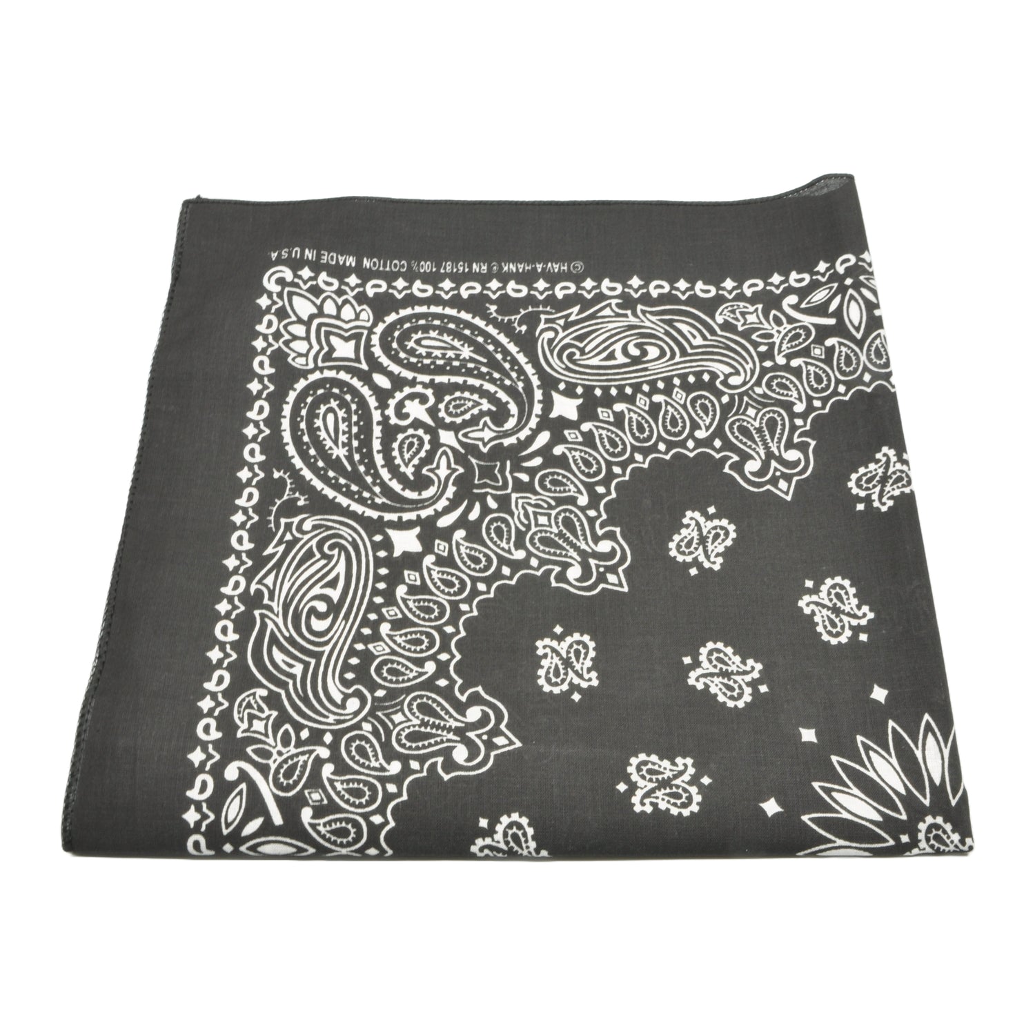 Bandana / Tørkle | Sort | Bomull (55 x 55 cm)