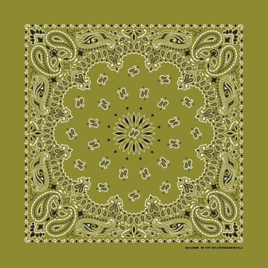 Bandana / Tørkle | Oliven Grønn | Bomull (55 x 55 cm)