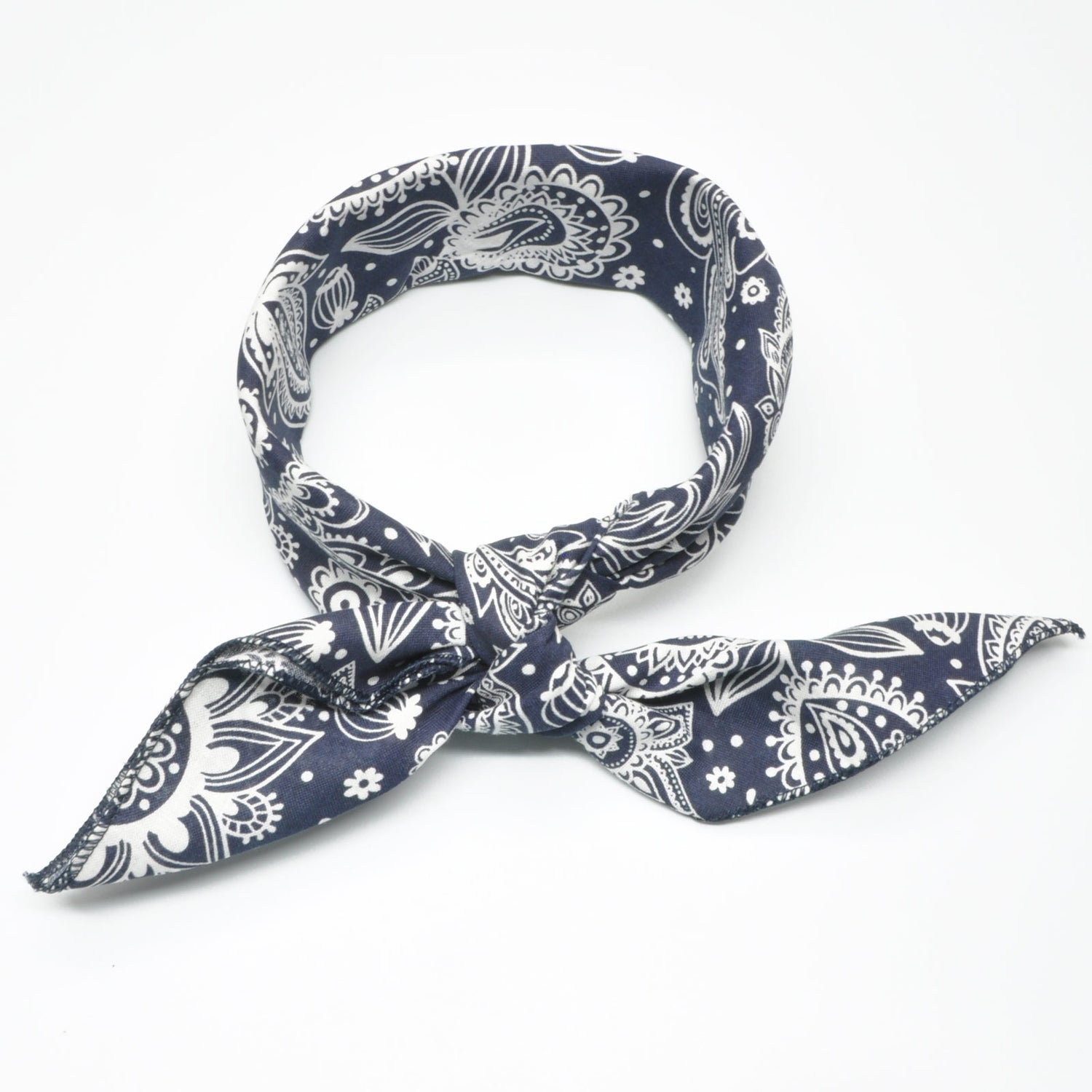 Bandana / Tørkle | Blå og Hvit | Engelsk Paisley | Bomull (55 x 55 cm)