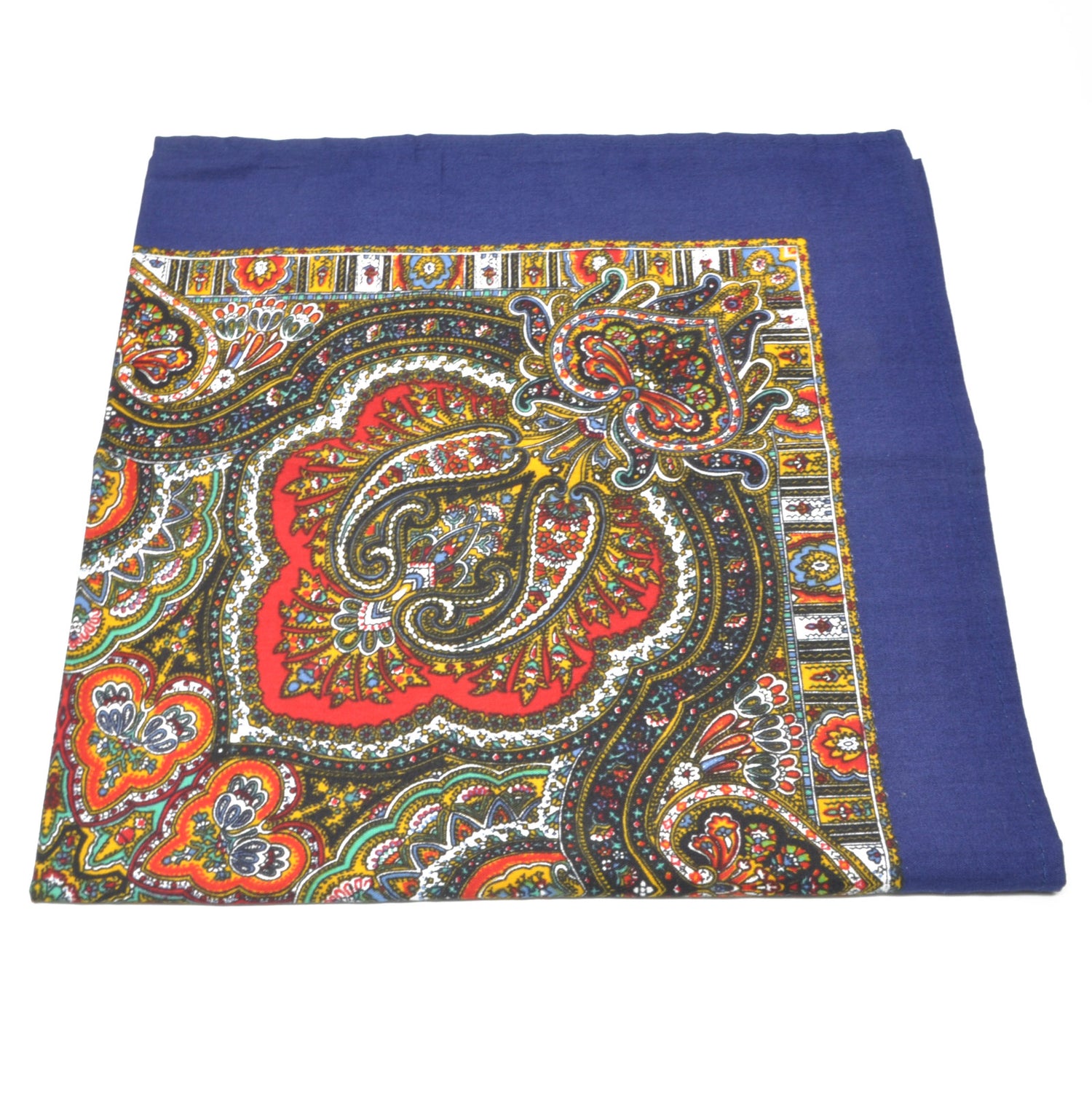 Blå bandana med Paisley-mønster | 100 % bomull | 55 x 55 cm