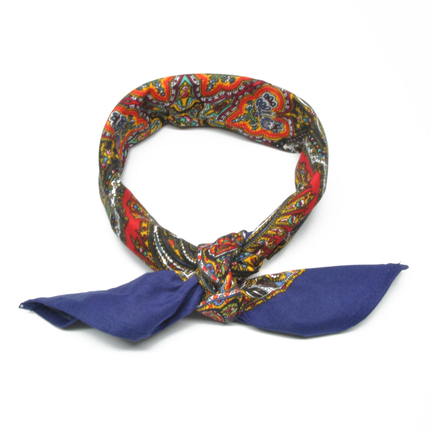 Blå bandana med Paisley-mønster | 100 % bomull | 55 x 55 cm