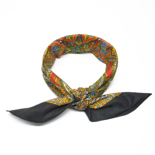 Sort bandana med Paisley-mønster | 100 % bomull | 55 x 55 cm