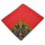 Bandana. Halstørkle med Paisley-mønster. Mørkerød. 100 % bomull. Brettet.