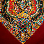 Bandana. Halstørkle med Paisley-mønster. Vinrød. 100 % bomull.