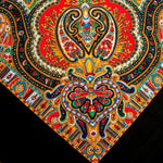 Bandana. Halstørkle med Paisley-mønster. Svart. 100 % bomull.